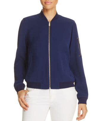 perforated leather bomber jacket michael kors|Michael Kors bomber jacket women.